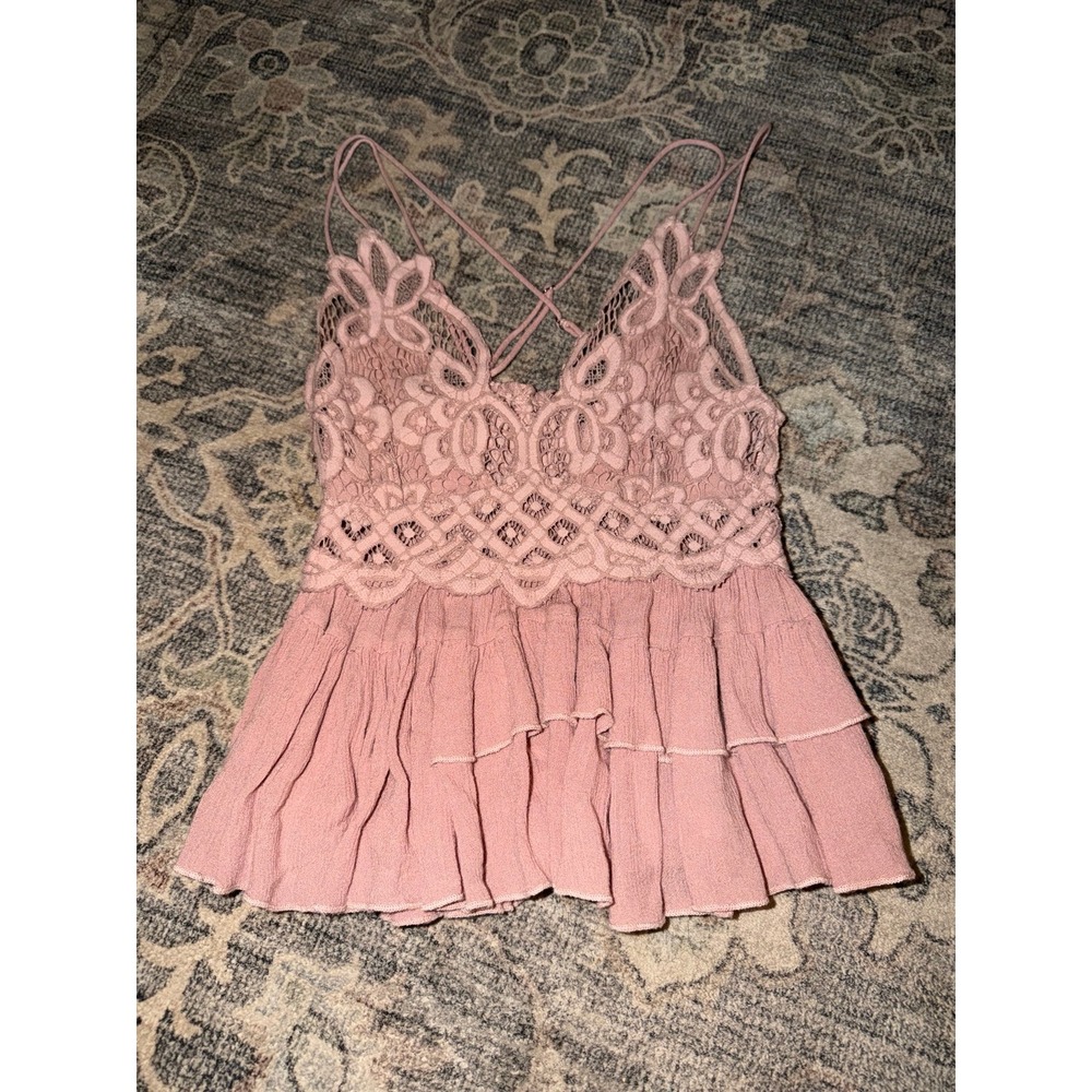 Free People Adella Cami Tank Top Dusty Mauve